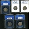 Image 1 : Lot of Five Liberty Seated Quarter Dollars ANACS