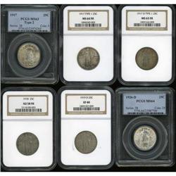 Lot of Six Standing Liberty Quarters