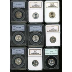 Lot of Nine Washington Quarters