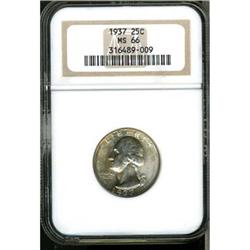 1937 Washington 25C NGC MS66
