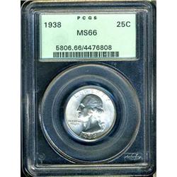 1938 Washington 25C PCGS MS66