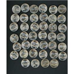 Roll of 1949 25C BU Washington Quarters