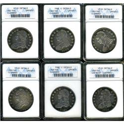 Lot of Six Capped Bust Half Dollars ANACS