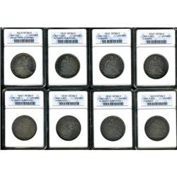 Lot of Eight Seated Liberty Half Dollars ANACS