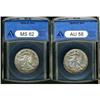Image 1 : Lot of Two Liberty Walking Half Dollars ANACS