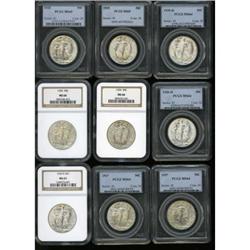 Lot of Nine Walking Liberty Dollars