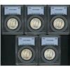 Image 1 : Lot of Five 1946 Walking Liberty Half Dollars PCGS