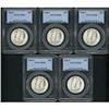 Image 1 : Lot of Five Walking Liberty 50C 1946-S PCGS MS66