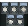 Image 1 : Lot of Five Walking Liberty 50C 1946-S PCGS MS66