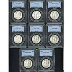 Lot of Eight 1946-S WL Half Dollars PCGS MS65