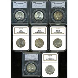 Lot of Eight Franklin Half Dollars