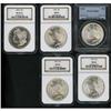 Lot of Nine Miscellaneous U.S. Silver Dollars