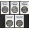 Lot of Five Seated Liberty Dollars ANACS