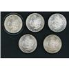 Image 1 : Lot of Five Morgan Dollars Raw