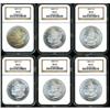 Image 1 : Lot of Six Morgan Dollars NGC MS66