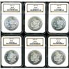 Image 1 : Lot of Six 1880-S Morgan Dollars NGC MS66