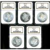 Image 1 : Lot of Five 1880-S Morgan $1 NGC MS66