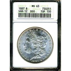 1887 $ ANACS MS63 VAM-12 DDO TOP 100