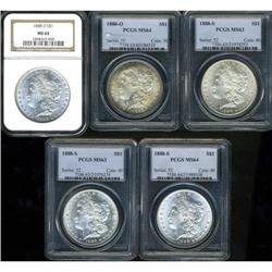 Lot of Five Morgan Dollars
