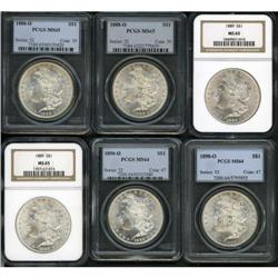 Lot of Six Morgan dollars