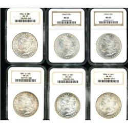 Lot of Twelve 1904-O Morgan Dollars NGC MS65