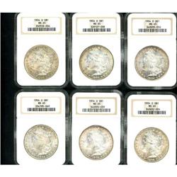 Lot of Six 1904-O Morgan Dollars NGC MS65