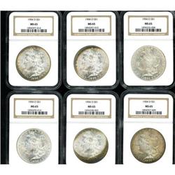 Lot of Twelve 1904-O Morgan Dollars MS65