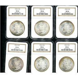 Lot of Ten 1904-O Morgan Dollars MS65 and 66