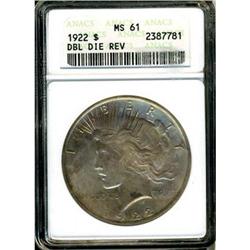 1922 Peace $1 ANACS MS61