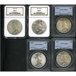 Lot of Five Peace Dollars