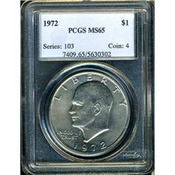 1972 Eisenhower $1 PCGS MS65