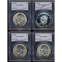 Lot of Four Eisenhower Dollars PCGS