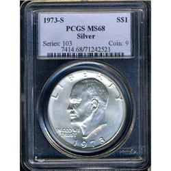 1973-S Eisenhower $1. Silver Clad PCGS MS68