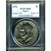 Image 1 : 1976 Eisenhower $1. Type 1 PCGS MS65