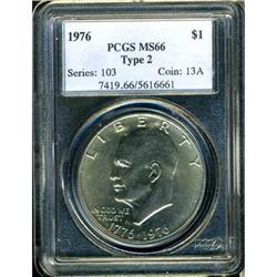 1976 Eisenhower $1. Type 2 PCGS MS66
