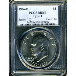 1976-D Eisenhower $1. Type 1 PCGS MS66