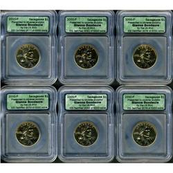 Lot of Six Sacagawea Gold Coins ICG PR