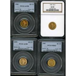 Lot of Four $2.50 Liberty Quarter Eagles