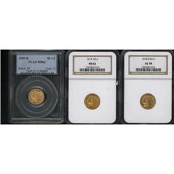 Lot of Three $2.50 Indian Quarter Eagles