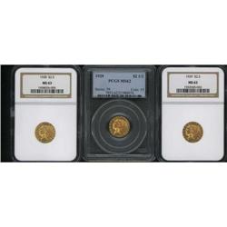 Lot of Three $2.50 Indian Quarter Eagles