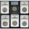 Image 1 : Lot of Six Silver Commemorative Half Dollars MS65