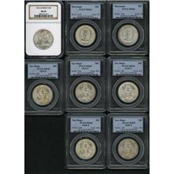 Lot of Eight Silver Commemorative Half Dollars