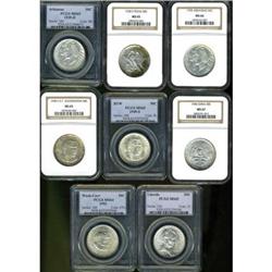 Lot of Seven Half Dollar Silver Commemoratives