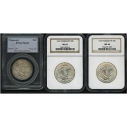 Lot of Three Huguenot Half Dollars