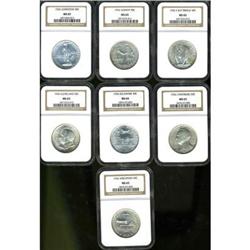 Lot of Seven Half Dollar Silver Commemoratives NGC MS65