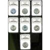 Image 1 : Lot of Seven Half Dollar Silver Commemoratives NGC MS65
