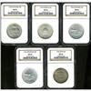 Image 1 : Lot of Five 1936 Half Dollar Silver Commemoratives NGC