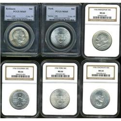 Lot of Six 1936 Half Dollar Commemoratives