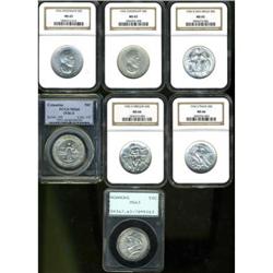 Lot of Seven Half Dollar Silver Commemoratives