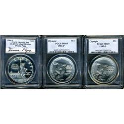 Lot of three Silver Commemoratives PCGS